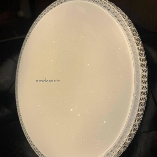 لوستر LED زیر سقفی مدل کریستال یک طبقه 100 وات ریموت دار